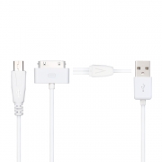 Micro USB+Apple 30-Pin USB二合一数据充电线