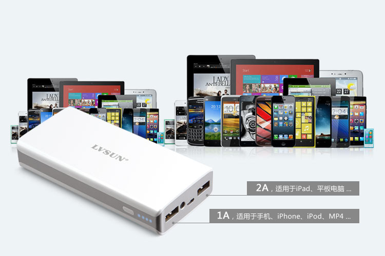龙威盛移动电源-畅LS-B10K双USB1A/2A输出