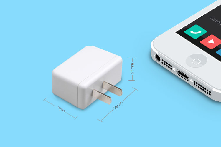 旅行USB充电器LS-PW05-U0510E产品尺寸